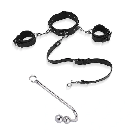 Beaded Anal Hook 5334 Cuffs and Elegant with Collar 0220